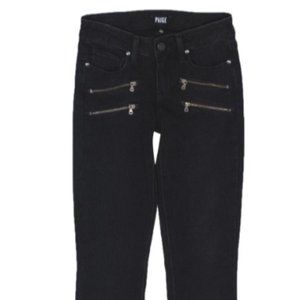 Paige - Black Edgemont Ultra Skinny Jeans W/ Zippers Sz XS